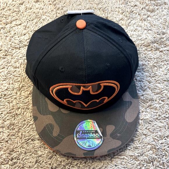 NWT Batman Black/Orange Camo Adjustable Hat - Picture 2 of 8